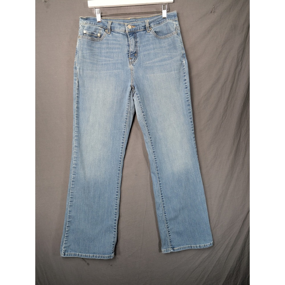 Levis 515 Bootcut Jeans Womens 14 Light Wash Blue Denim Rhinestone Pockets